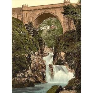 Vintage Travel Poster   Poulaphuca Fall. County Wicklow Ireland 24 X 