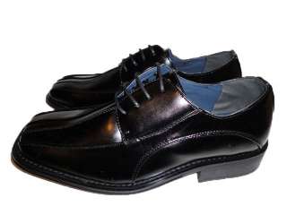 NIB MEN BLACK DRESS SHOES LACE UP Oxfords Italy All Size  