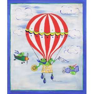   The Kids Room Its a Boy Frogs on a Blimp Rectangle Wall Plaque Baby