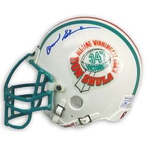 Don Shula Autographed Mini Helmet   Dolphins 347 Victories Decal 