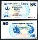 zimbabwe bearer cheque 5000 dollars 2007 pick 45 unc returns