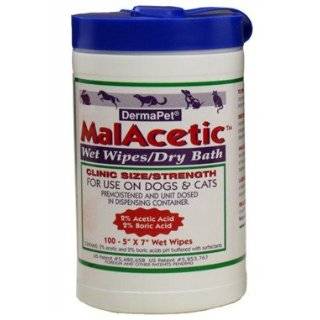  DermaPet Malacetic Wet Wipe Dry Bath (100 count)