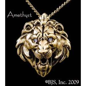  Lion Head Necklace, 14k Yellow Gold, 24 long gold plated 