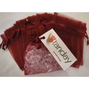    Tanday 30 Burgundy Organza Gift Bags 5x7 