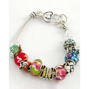   Glass Beads & Spring Themed Charms Silver Plated Beads & Findings