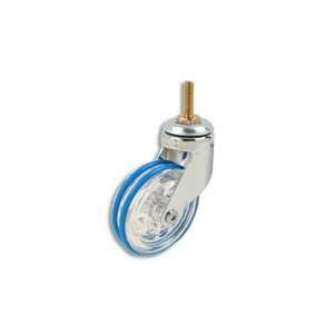 Cool Casters   Acrylic Modern Caster, Clear with Blue Rings, Chrome 