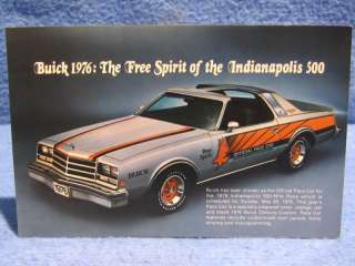 1976 Buick Century Custom Indy Pace Car Photo Card NOS  