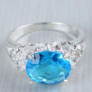 Blue Topaz Gemstones Silver Jewelry Ring sz #6 #10 B217  