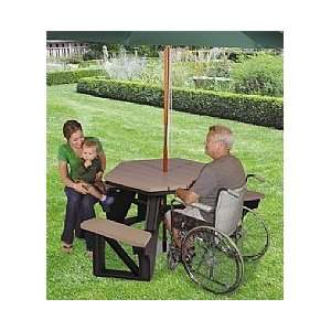  Heavy Duty Hex Table Wheelchair Accessible Patio, Lawn & Garden