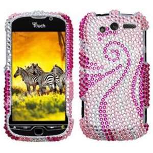  HTC MyTouch 4G Bling Cell Phone Case Pink Swirl 