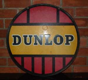 RARE 40S DUNLOP ENAMEL DOUBLE DISPLAY SIGN  