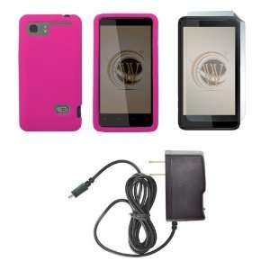  HTC Vivid (AT&T) Premium Combo Pack   Hot Pink Silicone 