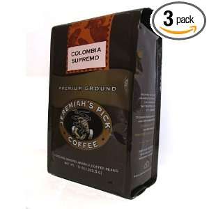 Jeremiahs Pick Coffee Colombia Supremo Ground Coffee, 10 Ounce Bags 