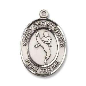  Sterling Silver St. Christopher Sports Martial Arts Karate 
