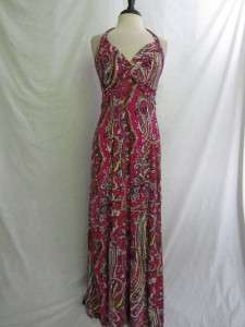   Brown Twist Knot Maxi Jersey Knit Long Sundress Dress L 12 14  