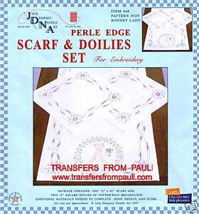 Southern Belle Table Runner Doilies Stamped Embroidery  