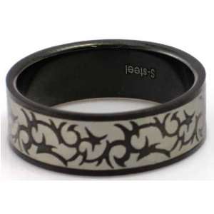   Tribal Design Stainless Steel Ring by BodyPUNKS (RBS 023), in 7.5 (US