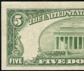 1934 D $5 DOLLAR BILL BLUE STAR SILVER CERTIFICATE NOTE Fr 1654 