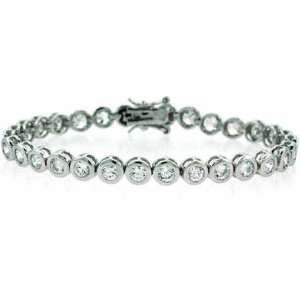  Sterling Silver CZ Round Tennis Bracelet Jewelry