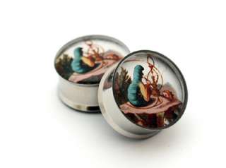 Pair Alice Picture Plugs gauges Choose Size new STYLE 4  