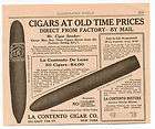 Original, 1921, La Contento Cigar Ad  De Luxe, Aces, Havana Tobacco,