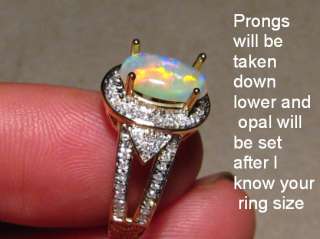 GEM CRYSTAL OPAL & DIAMOND RING 14k Gold  Layaway Available  