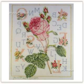 ABC Roses   PREORDER COMPLETED FINISHED CROSS STITCH  