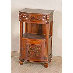 Carved Wood Night Stand  