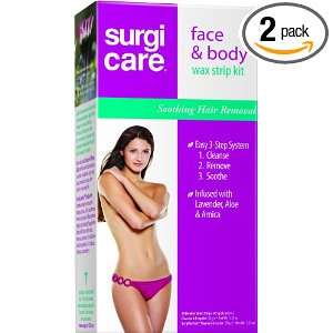  Surgicare Face and Body Wax Strip Kit, 1 Count (Pack of 2 