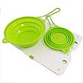Silvermark Green/ White 3 pc Collapsible Silicone Colander Set with 