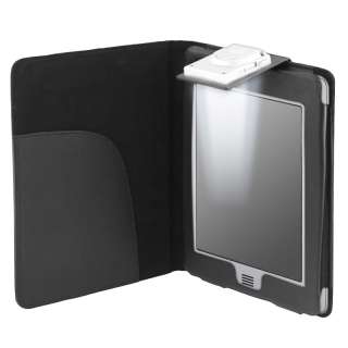 Black Leather Case with Light for  Kindle Touch  