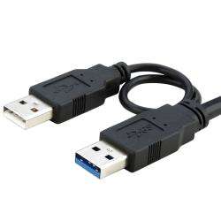 Black USB 3.0 A to Micro B Y Cable (Pack of 2)  
