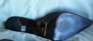   West Classic Black Leather Mule medium heel shoe career 7 1/2 M  