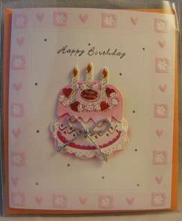   Handmade Clover Beads Friendship Birthday Cake Greeting Card Cards lot