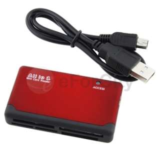 Red Black 26 IN 1 USB 2.0 MEMORY CARD READER FOR CF/xD/SD/MS/SDHC 