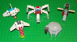 LEGO Star Wars   Lot of 5 MINI SHIPS X Wing Fighter, Mellennium Falcon 