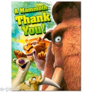 ICE AGE Dinosaurs PARTY Supplies ~ (8) THANK YOU CARDS 726528268387 