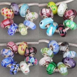 Wholesale Lot 32 Handmade Glass Bead Fit Charm Bracelet  