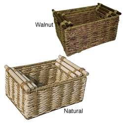 Two tone Maize and Seagrass Storage Baskets (Set of 3)  