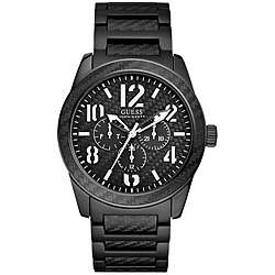 Guess Mens Chronograph Black Plated Aluminum Watch  