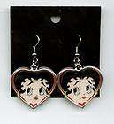 Betty Boop Heart Shaped With Her Face Inside Set Of (EARRINGS) NEW