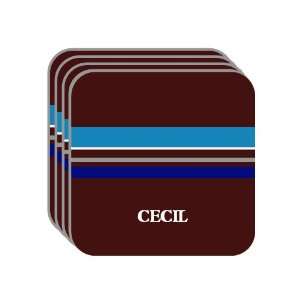 Personal Name Gift   CECIL Set of 4 Mini Mousepad Coasters (blue 