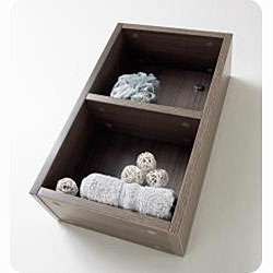 Fresca Grey Oak Open Storage Bathroom Linen Cabinet  