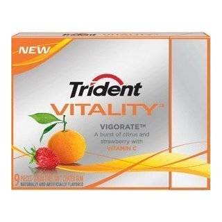 Trident Vitality Vigorate Gum with Vitamin C   10/9 Piece Packs
