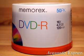 50 Memorex 16X DVD R 4.7 GB **BRABD NEW** Blank Disc  