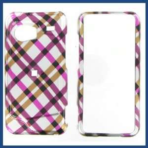  HTC Droid Incredible Hot Pink Plaid Protective Case 