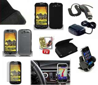 Black Hard Accessory Bundle Case for HTC MyTouch 4G  