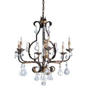  Tuscan Italianate Bold Faceted Crystal 6 Light Chandelier 