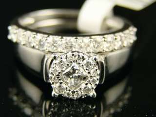14K WOMENS DIAMOND ROUND CUT BRIDAL ENGAGEMENT RING SET  