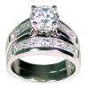 38 ct Russian Ice CZ Wedding Ring Set 925 Silver s 10  